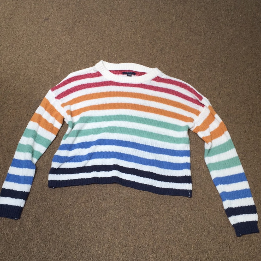 american eagle rainbow sweater